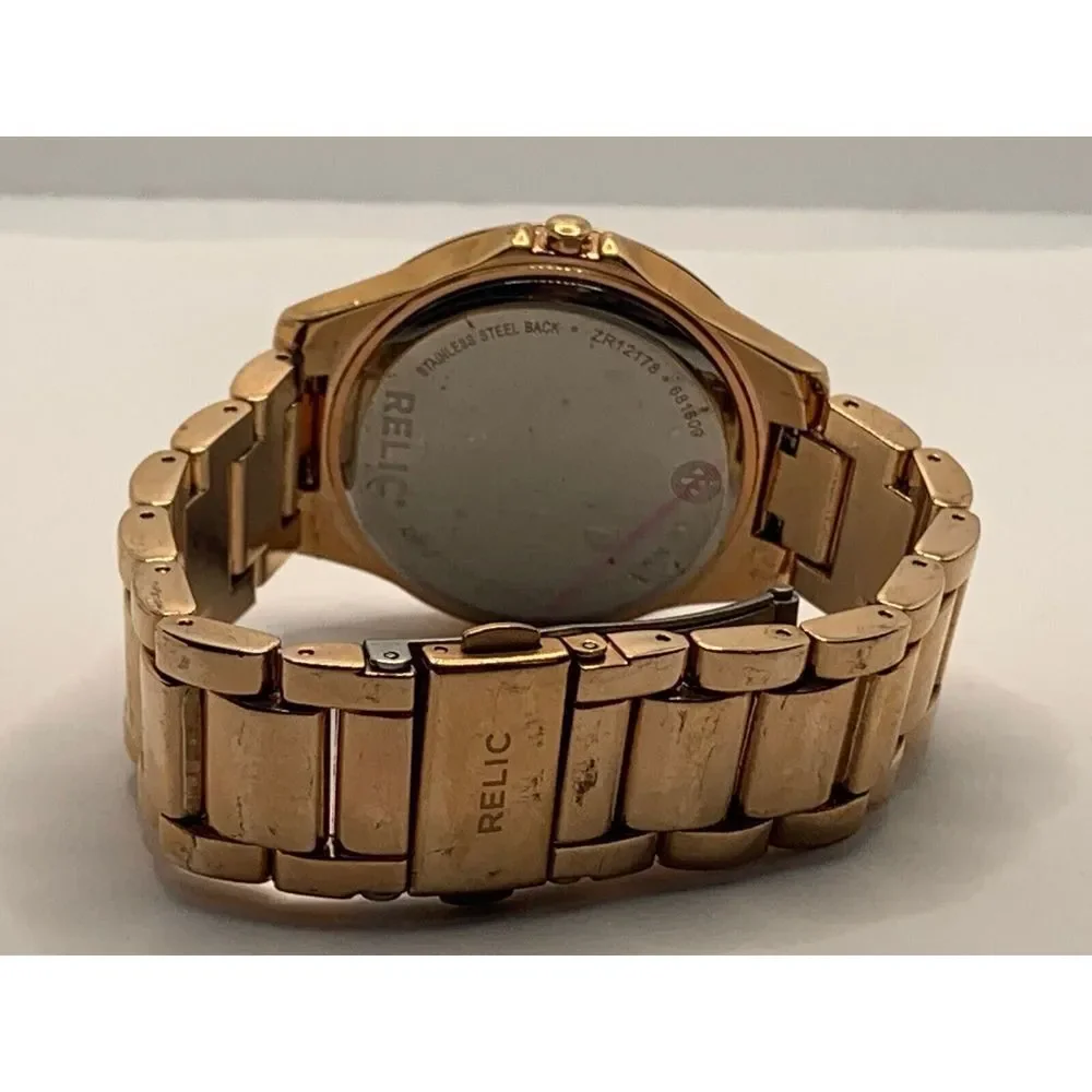 Relic ZR12178 Women's Stainless Steel Analog Rose Gold Dial Quartz Watch JD324